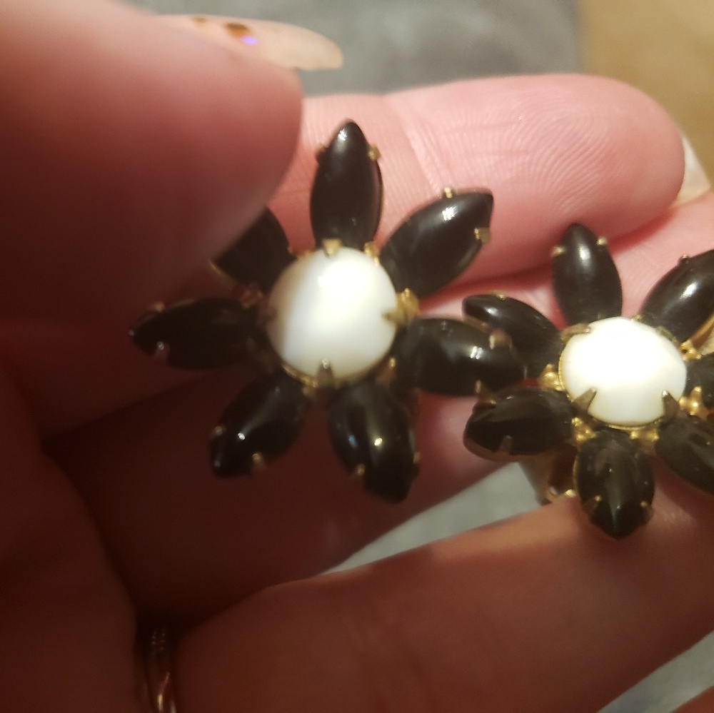 Black and white vintage earrings